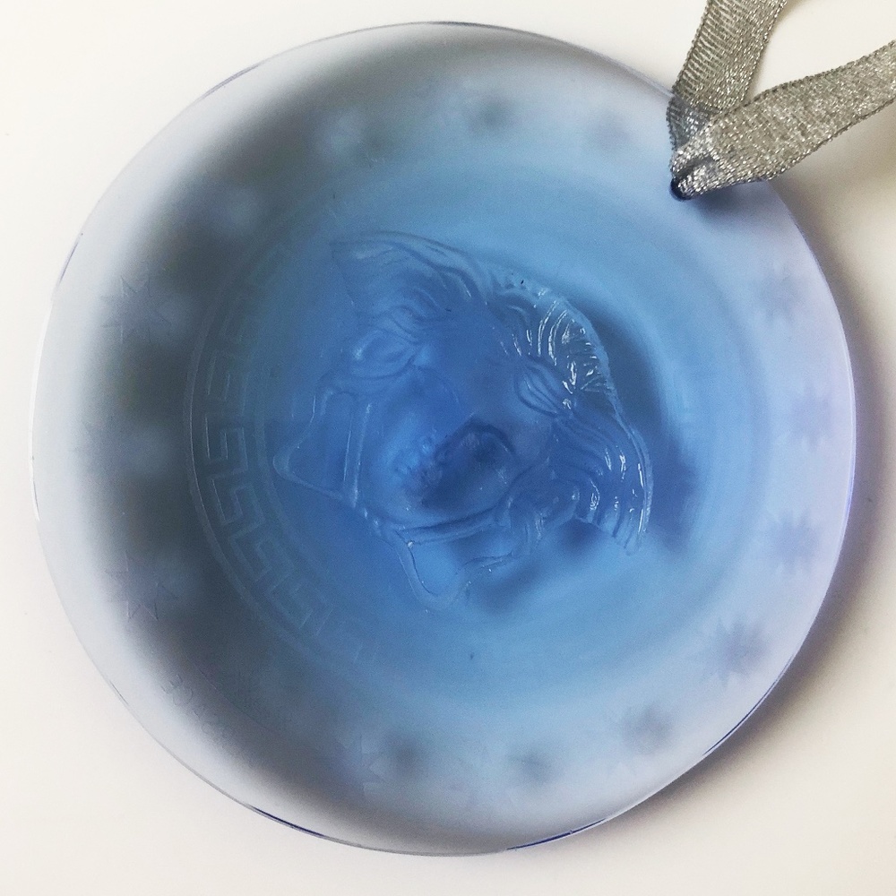 Rosenthal Versace Medusa Head Ornament Blue Crystal Home Decor - Picture 5 of 8